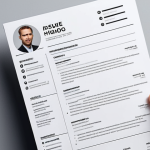 **

"A clean, professional resume design showcasing clear headings, sufficient whitespace, and a subtle color palette. Focus on visual elements that convey organization and readability. Perhaps a hand placing it on a desk of a HR manager."

**