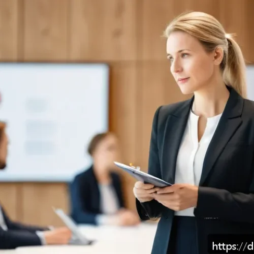Home 30 경력 스폰서 확보를 위한 의사소통의 중요성 - A professional business networking event in a modern conference hall in Germany, featuring diverse p...