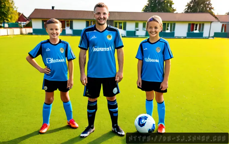 Home 17 스폰서십의 실질적 이점 - Photorealistic small German community sports club receiving practical sponsorship support, a mixed-a...